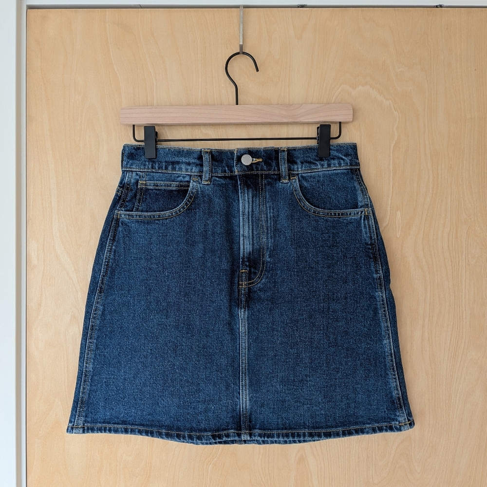 Everlane Blue Denim A-Line Skirt